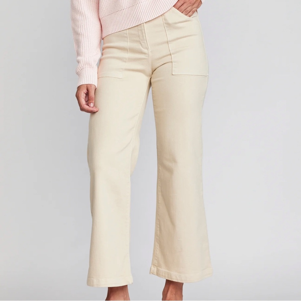 NWT Self Contrast Aria High Waist Pant in Oatmeal.  Size 27 - Picture 3 of 8